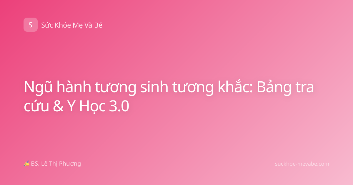 Ngũ hành tương sinh tương khắc: Bảng tra cứu & Y Học 3.0